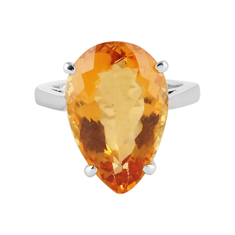 Golden Topaz Ring in Sterling Silver