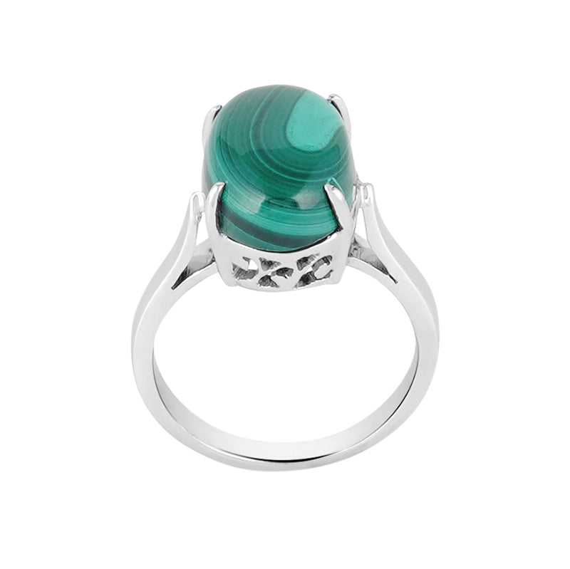 Malachite Ring in Sterling Silver