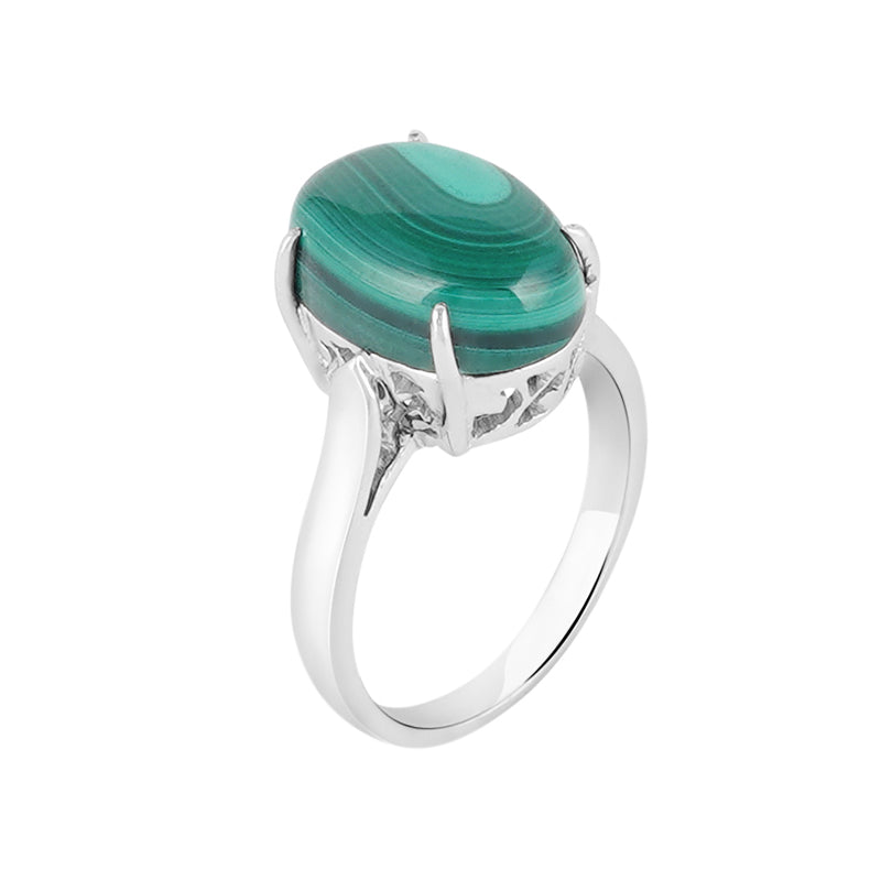 Malachite Ring in Sterling Silver