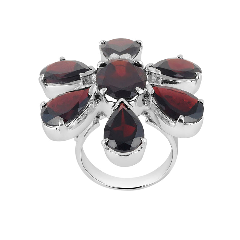 Garnet Ring in Sterling Silver