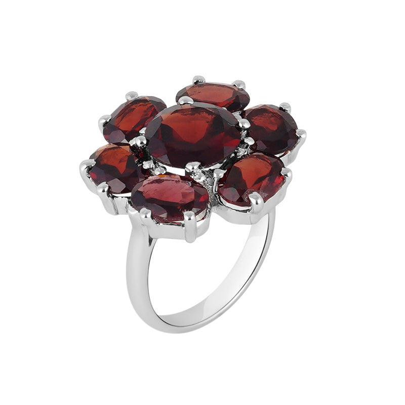 Garnet Ring in Sterling Silver