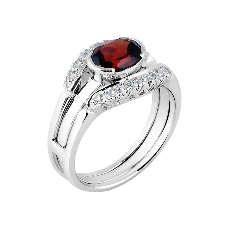 Semi Precious Stone Ring Set in Sterling Silver