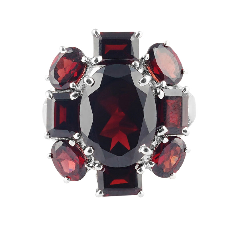 Garnet Ring in Sterling Silver