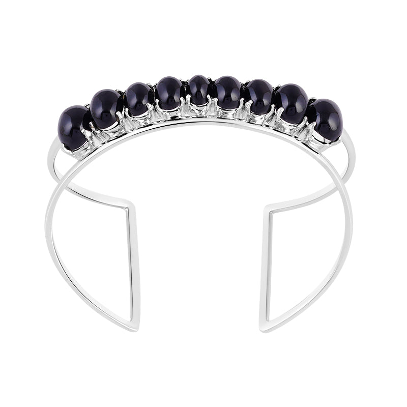 Sterling Silver Black Star Bangle