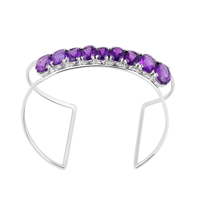 Sterling Silver Amethyst Bangle