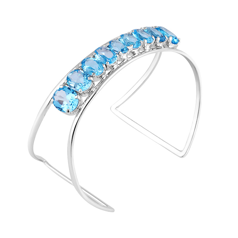 Sterling Silver Blue Topaz Bangle