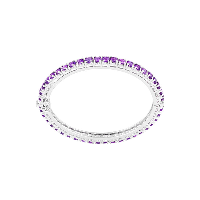 Sterling Silver Amethyst Bangle