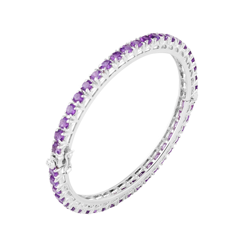 Sterling Silver Amethyst Bangle