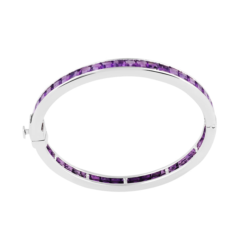 Sterling Silver Chowky Amethyst Bangle