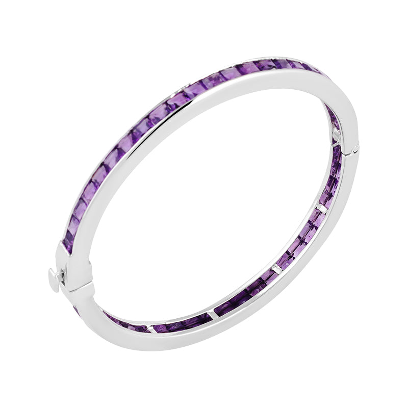 Sterling Silver Chowky Amethyst Bangle