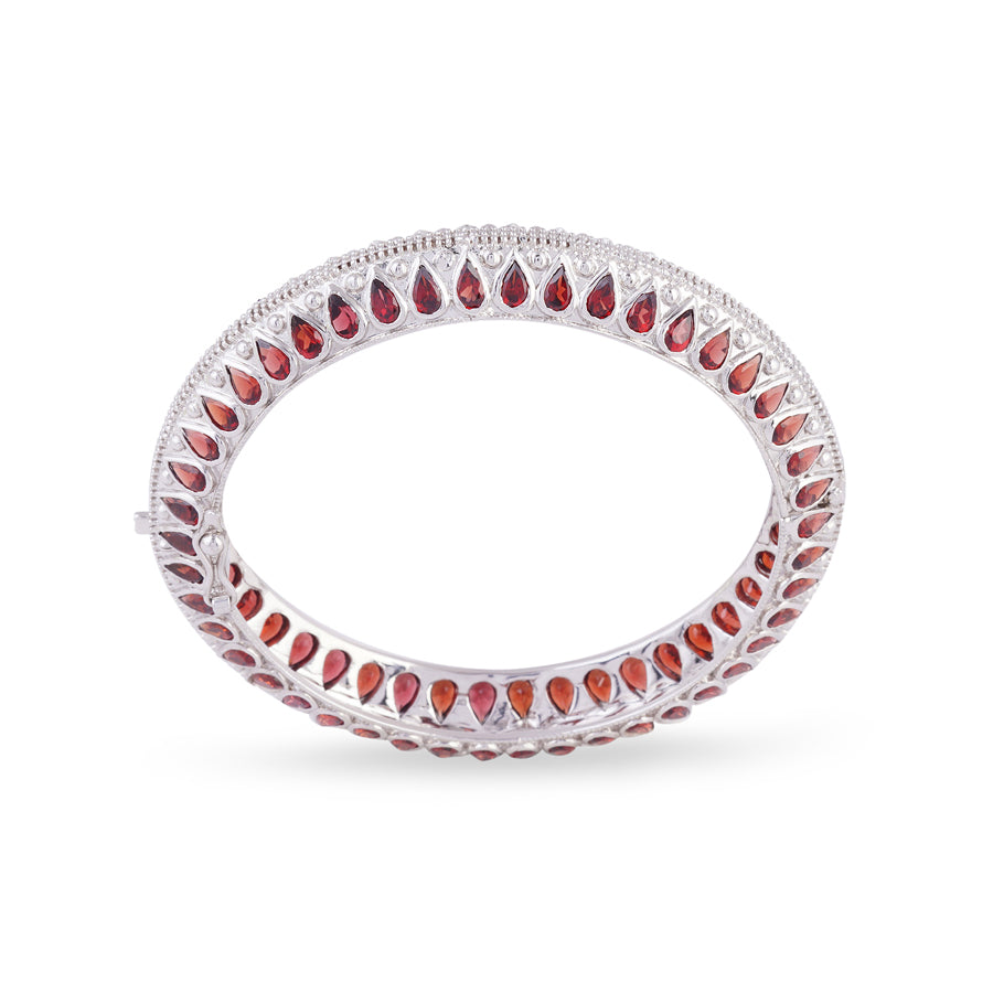 Sterling Silver Garnet Bangle