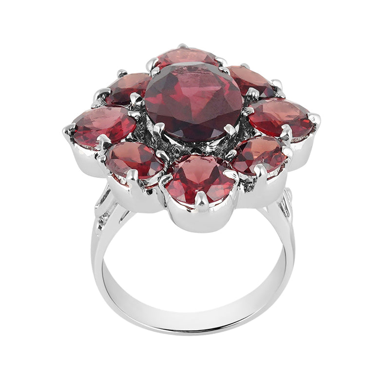 Garnet Ring in Sterling Silver