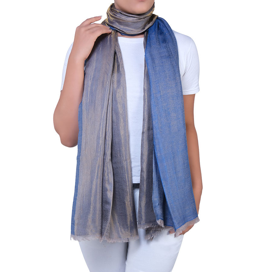 Blue & Stone Reversible Cashmere stole