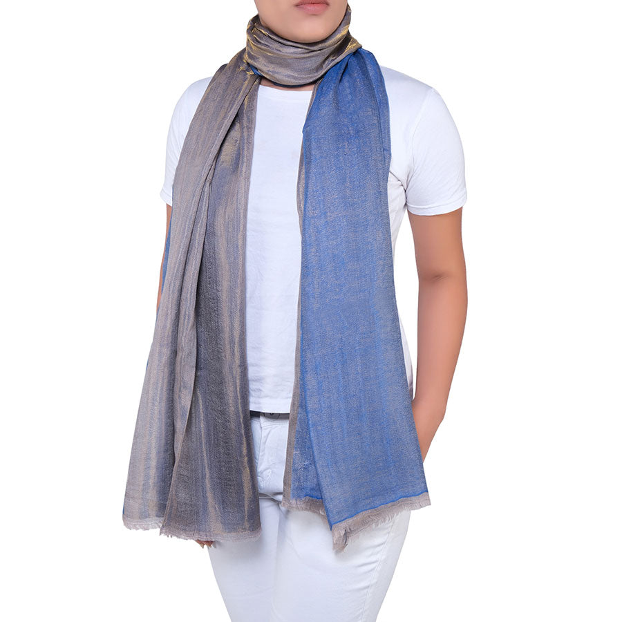 Blue & Stone Reversible Cashmere stole