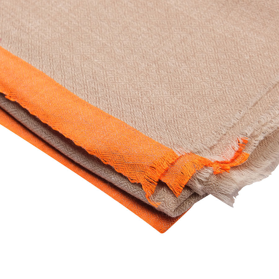 A sepia Shahbano stole in Orange Border