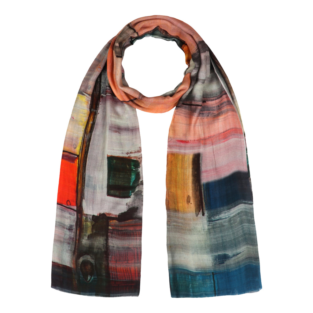 Milk Digital Printed Stole -Abstract Mosaic