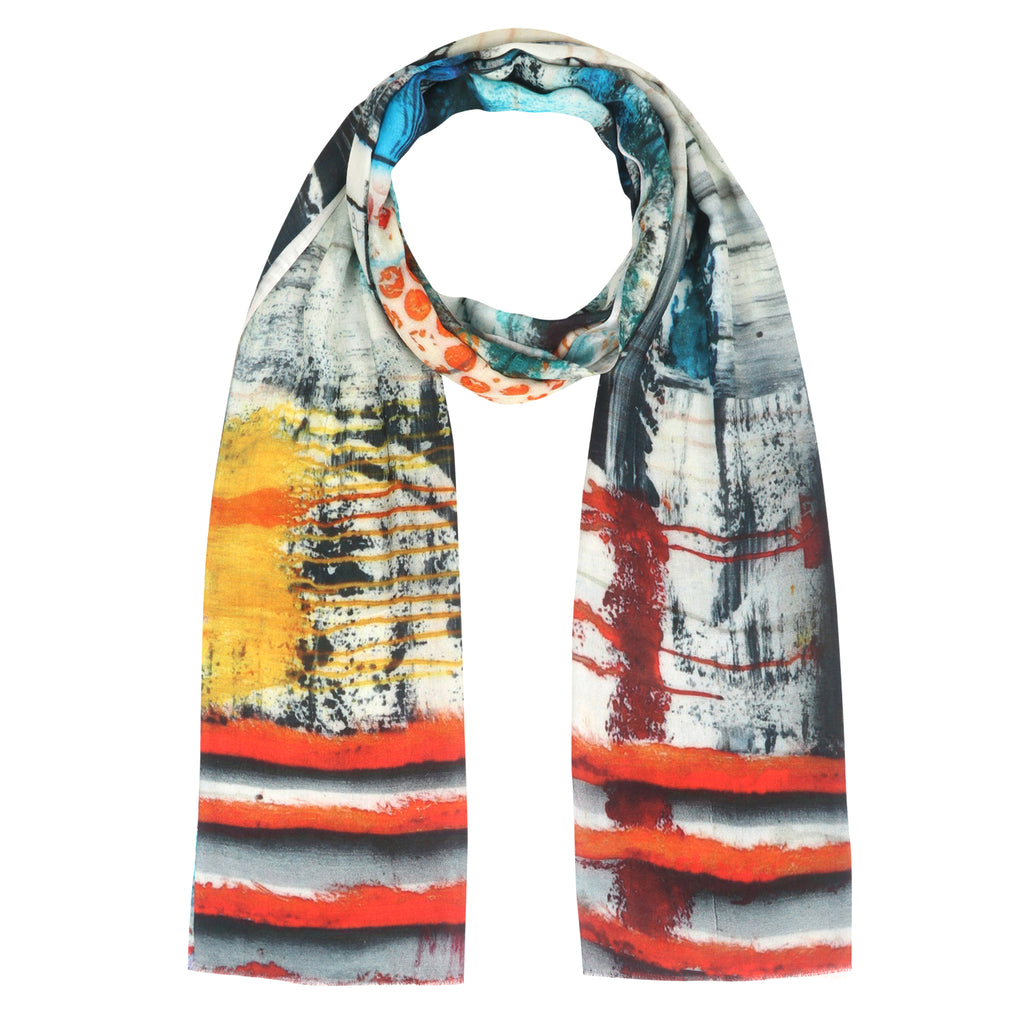 Milk Digital Printed Stole -  Abstract Gino