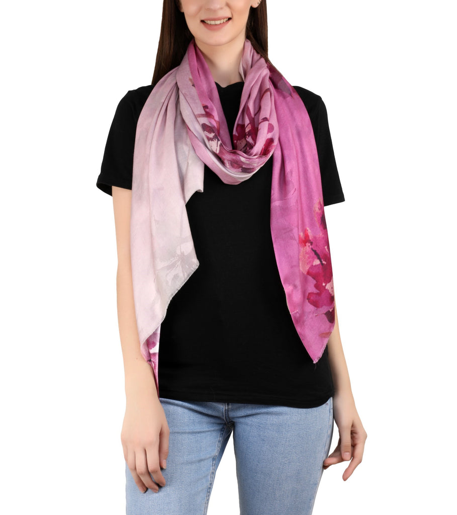 Milk Digital Printed Stole -  Orchid