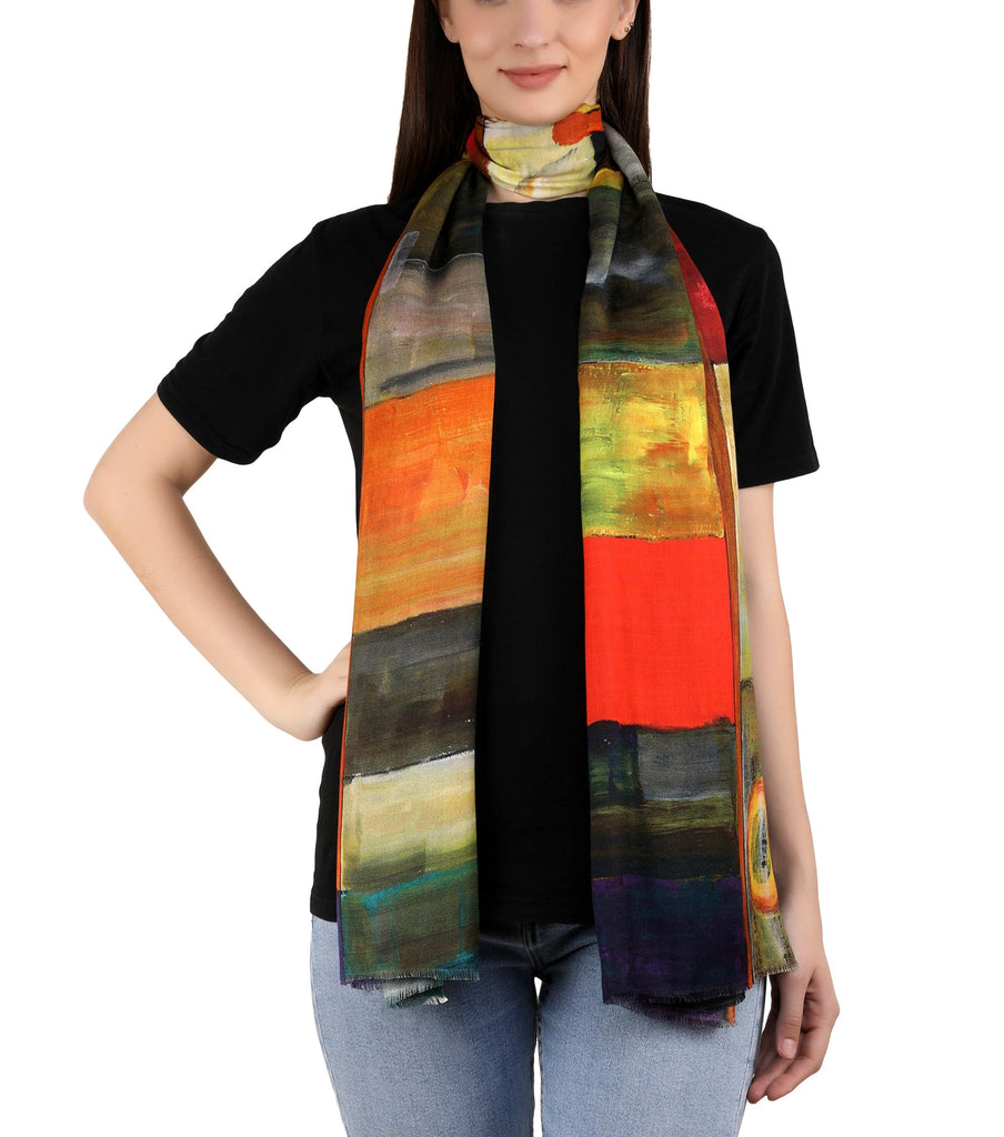 Milk Digital Printed Stole -Abstract Colour Field