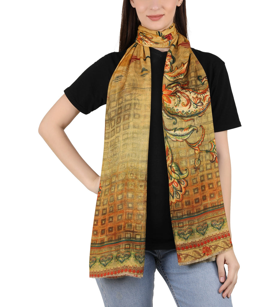 Milk Digital Printed Stole - Gagauz Ikth